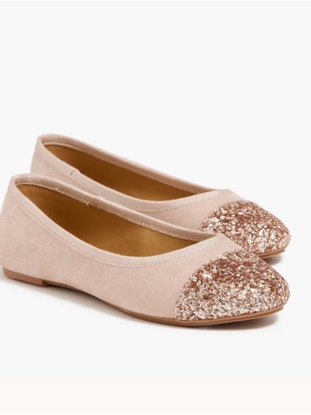J. Crew | Girls' Glitter Cap-Toe Ballet Flats